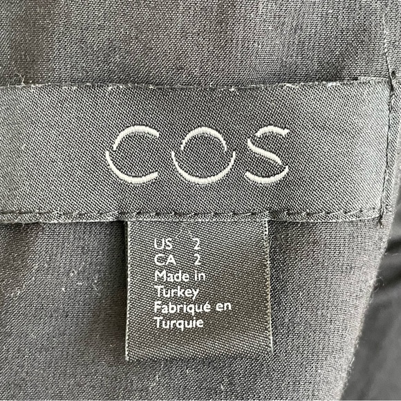 COS Short Sleeve Ruched Hem Midi Dress Size 2 - Picture 4 of 8